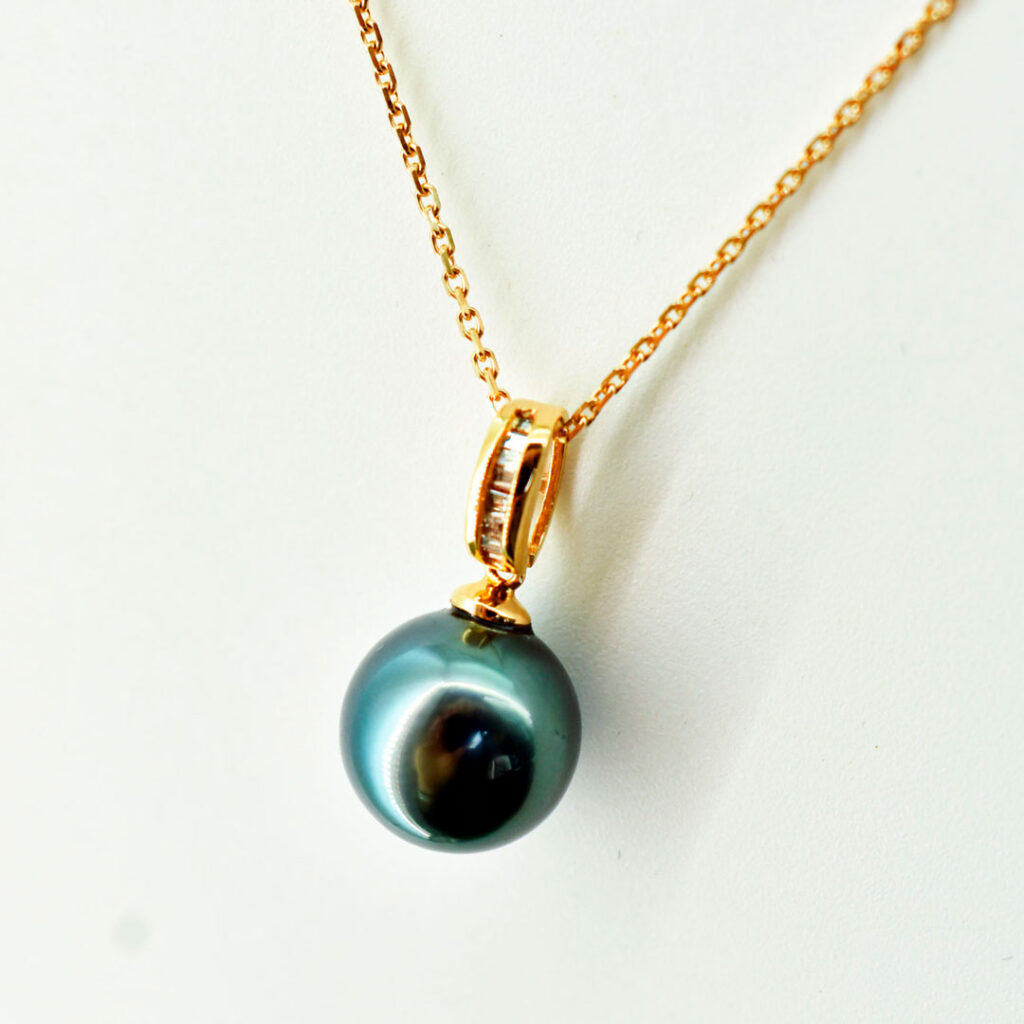 Pendentif or rose 18K 1 perle de Tahiti