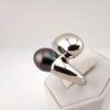 Bague 'Lady G.' 1 perle de Tahiti 11.1mm vert aubergine