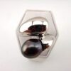 Bague 'Lady G.' 1 perle de Tahiti forme goutte 11.1mm, vert aubergine