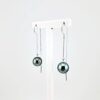 Boucles d'oreilles en or blanc 18 carats, 2 perles de Tahiti rondes, catégories A/C, 10.3mm, gris bleu