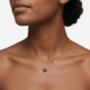 Collier en or jaune 18 carats, chaîne ajustable traversante, 1 perle de Tahiti ronde, catégorie A, 9.7mm, vert doré, terminaison avec 1 keshi de Tahiti vert doré