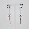 Boucles d'oreilles en argent 925 rhodié, 2 perles de Tahiti rondes, catégories A/B, 11.4mm, gris rosé