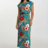 Robe longue STEFY 2-en-1, faite main, aux motifs tropicaux. Création exclusive COCOBLANC, disponible à Moorea, en Polynésie française.
