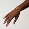 Bracelet jonc en plaqué or, 1 perle de Tahiti ronde, catégorie B, 11.5mm, ivoire rosé